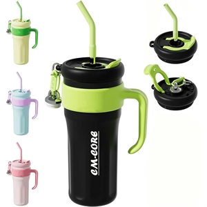 42oz Reusable Stainless Steel Straw Handle Tumbler