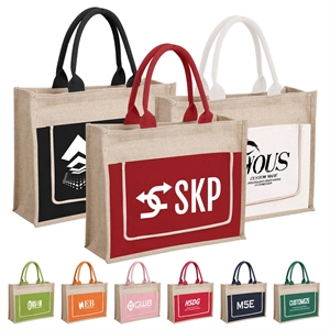 Jute Beach Tote Bag ( 7.87 ''Lx 6 ''W x 12.6 ''H )