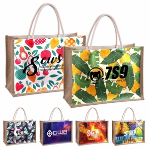 Jute Tote Bag ( 5.5" W x 9.87" L x 3.87" D )