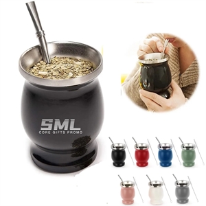 8 oz Stainless Steel Double-Wall Mate Gourd Tea Cup