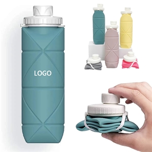 20oz Silicone Foldable Collapsible Water Bottle