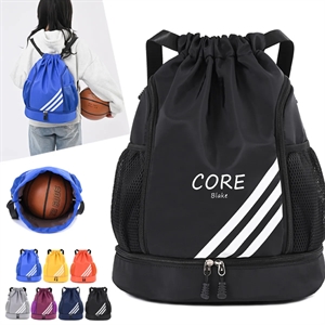 Swim Gym Sport Draw String Bag with Shoes Compartment