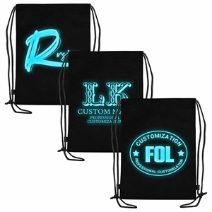 Non Woven Drawstring Bag with Glow In Dark Ink
