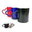 11oz Color Changing Ceramic Mug with Heart Shape Handle | https://www.bestnamebadges.com