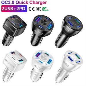 4-Port USB C Car Charger