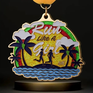 Custom Medals with Glitter Color | https://www.bestnamebadges.com