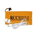 Tuneboom Mobile Tech Earbud Kit in Microfiber Cinch Pouch | https://www.bestnamebadges.com