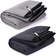 Waffle Pattern Tri-Fold Golf Towel With Clip | https://www.bestnamebadges.com