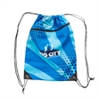 Sublimated Poly Canvas Drawstring Backpack Zip Pocket 14"x18 | https://www.bestnamebadges.com