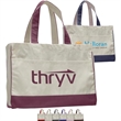 12 Oz. Cotton Canvas Tote Bag With Zipper Pocket | https://www.bestnamebadges.com