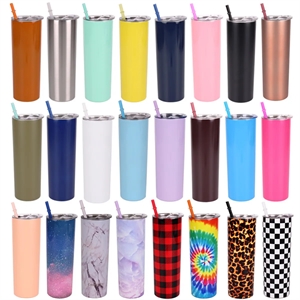 20oz Insulated Coffee Tumbler Cup with Lid and Straw