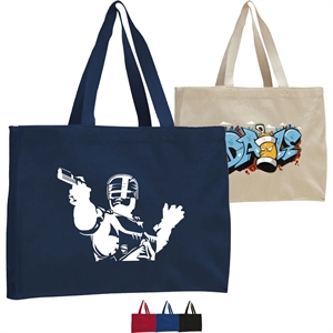 12 Oz. Cotton Canvas Gusset Tote Bag With Web Handles | https://www.bestnamebadges.com