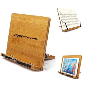 Bamboo Reading BookStand Adjustable Holder with Clips