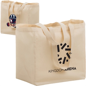 Premium 6 oz. Canvas Grocery Tote Bag w/ Gusset 12