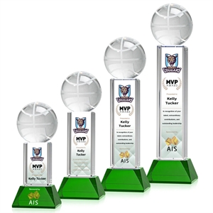 Basketball VividPrint™ Award on Stowe - Green | https://www.bestnamebadges.com