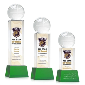 Basketball VividPrint™ Award on Belcroft - Green | https://www.bestnamebadges.com