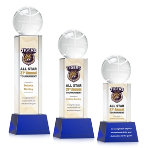 Basketball VividPrint™ Award on Belcroft - Blue | https://www.bestnamebadges.com