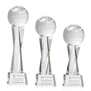 Basketball Award on Grafton Base - Clear | https://www.bestnamebadges.com