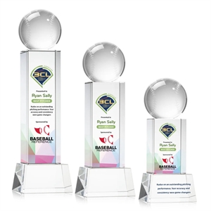 Baseball VividPrint™ Award on Belcroft - Clear | https://www.bestnamebadges.com