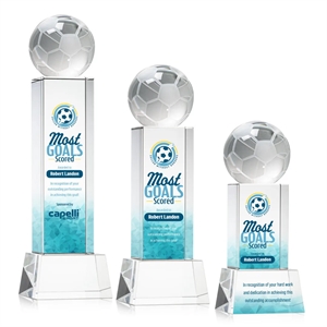 Soccer Ball VividPrint™ Award on Belcroft - Clear | https://www.bestnamebadges.com