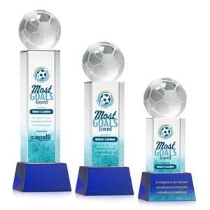 Soccer Ball VividPrint™ Award on Belcroft - Blue | https://www.bestnamebadges.com