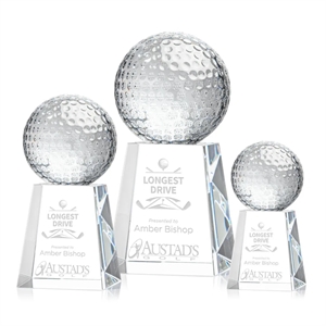 Golf Ball Award on Celestina Base | https://www.bestnamebadges.com