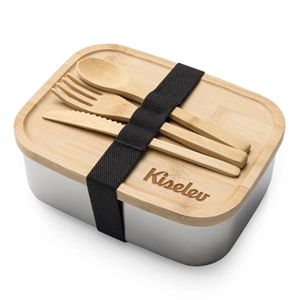 Chapman 4pc To Go Box w/Bamboo Lid & Utensils | https://www.bestnamebadges.com