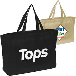 100% Cotton Canvas Sheeting Travel Tote W/ Matching Handles | https://www.bestnamebadges.com