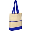 100% Cotton Canvas Sheeting Color Accent Tote Bag W/ Pocket | https://www.bestnamebadges.com