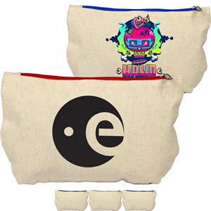 100% Cotton Canvas Travel Kit/Makeup Bag | https://www.bestnamebadges.com