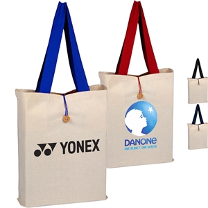 100% Cotton Canvas Qtees Buttonup Tote w/ C Handle | https://www.bestnamebadges.com