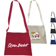 Messenger Cotton Canvas Tote w/ Shoulder Strap 14"W X 12"H | https://www.bestnamebadges.com