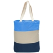 12 Oz. Canvas Tri-Color Promotional Tote Bag | https://www.bestnamebadges.com