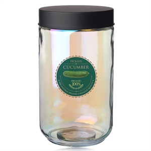 Luminous 50 oz Iridescent Glass Storage Jars | https://www.bestnamebadges.com