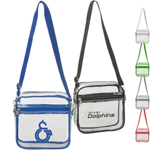 Stadium Approved Clear PVC Transparent Crossbody Bag | https://www.bestnamebadges.com