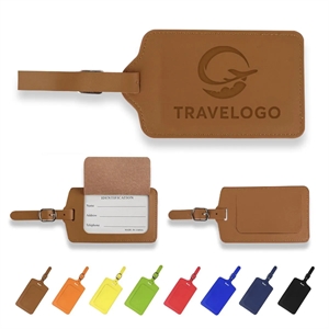 PU Leather Flip Open Luggage Tag