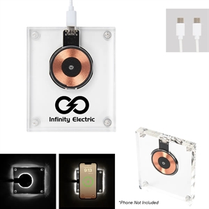 15W Acrylic Light Up Wireless Charger | https://www.bestnamebadges.com