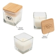 Mini Candle With Bamboo Lid | https://www.bestnamebadges.com