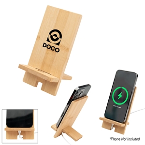 Bamboo Phone Stand | https://www.bestnamebadges.com