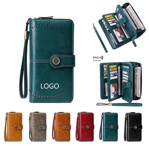 Women's Wallet Leather Trifold Card Holder