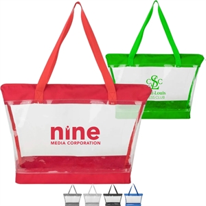 Clear PVC Transparent Shoulder Tote Bag | https://www.bestnamebadges.com