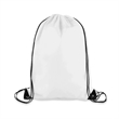 Polyester Drawstring Backpack With Leather Trim 14" x 18" | https://www.bestnamebadges.com