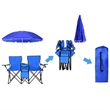 Folding Outdoor Double  Chair with Removable Umbrella | https://www.bestnamebadges.com