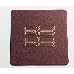 Foil Stamped coasters (4" square) on LW (approx. 40pt)