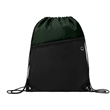 Two Tone Drawstring Backpack With Front Zipper Pocket | https://www.bestnamebadges.com