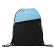 Two Tone Drawstring Backpack With Front Zipper Pocket | https://www.bestnamebadges.com