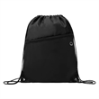 Two Tone Drawstring Backpack With Front Zipper Pocket | https://www.bestnamebadges.com