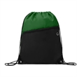 Two Tone Drawstring Backpack With Front Zipper Pocket | https://www.bestnamebadges.com