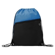 Two Tone Drawstring Backpack With Front Zipper Pocket | https://www.bestnamebadges.com