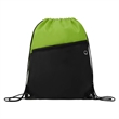 Two Tone Drawstring Backpack With Front Zipper Pocket | https://www.bestnamebadges.com